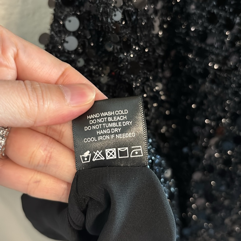 NWT NBD Sequin Dress Sz XXS in Black Mini Dress - Picture 10 of 12